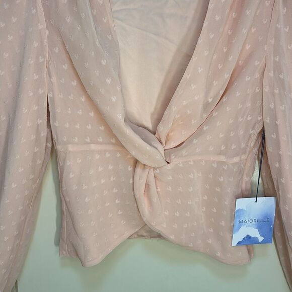 MAJORELLE - “Alejandra” Twist, Crop, Peplum Top in Blush - NWT Size S, Pink - Picture 8 of 17